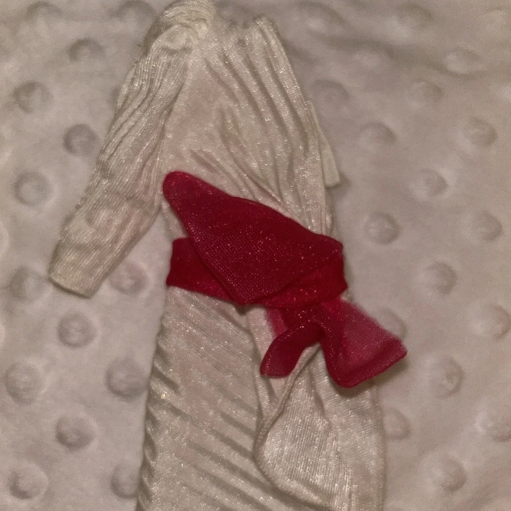 Vintage Mattel Barbie White Gown Fuchsia Bow 1984 Day to night‎ Fashion #9082
